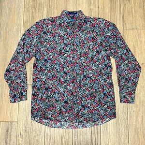 Alan Flusser Mens Casual Button Down Shirt - Multicolor - Size M